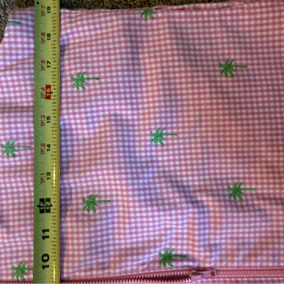 VTG Lilys of Beverely Hills women’s vest sz M pink gingham w palm tree zip front - Picture 3 of 6